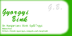 gyorgyi bink business card